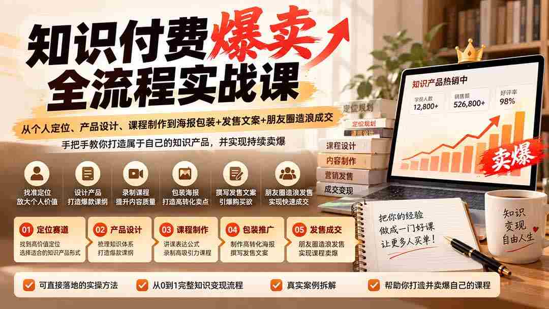 揭秘知识付费热销秘诀：从个人品牌塑造到课程打造，一站式掌握营销与成交策略