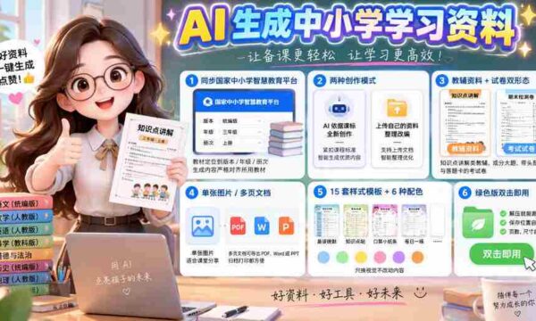 别再盲目选购教辅：紧跟国家中小学智慧平台，AI智能制作图文并茂的辅导资料与试卷