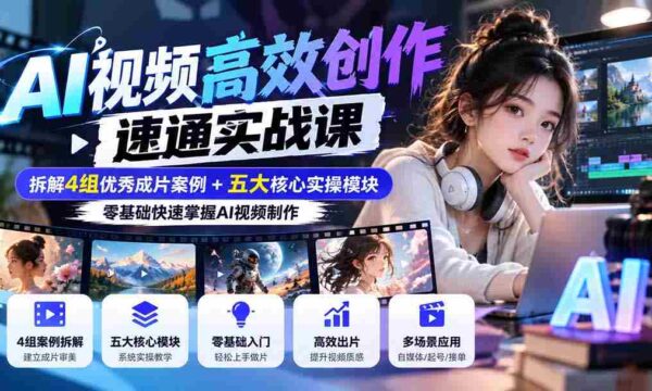 高清无痕】AI视频制作快速上手攻略：剖析四大精品作品，五大实战模块，小白也能轻松精通！