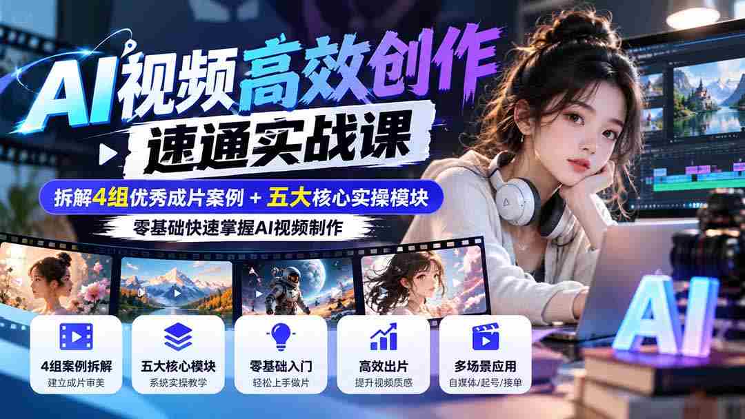 高清无痕】AI视频制作快速上手攻略：剖析四大精品作品，五大实战模块，小白也能轻松精通！