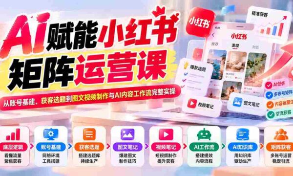 深度解析：小红书AI矩阵运营攻略：涵盖账号搭建、引流选题及图文视频制作全流程实操技巧