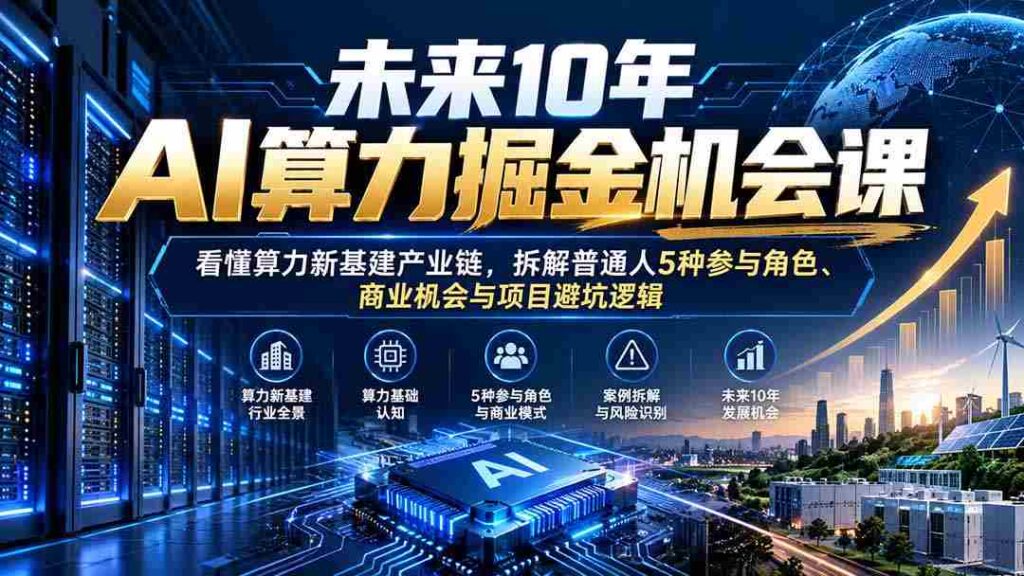 解码未来十年AI算力投资风口：深入剖析算力基础设施产业链，揭秘大众五重参与途径、商机洞察及项目风险规避策略