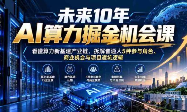 解码未来十年AI算力投资风口：深入剖析算力基础设施产业链，揭秘大众五重参与途径、商机洞察及项目风险规避策略