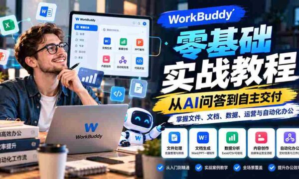 零门槛实操指南：WorkBuddy带你从AI问答入门，轻松驾驭文件、文档、数据运营及自动化办公技巧