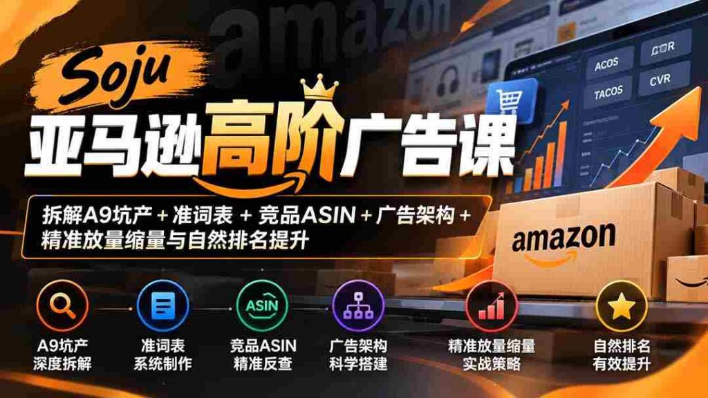 亚马逊烈酒广告精讲：揭秘A9算法优化、精准关键词、竞品分析、广告布局与流量调控技巧