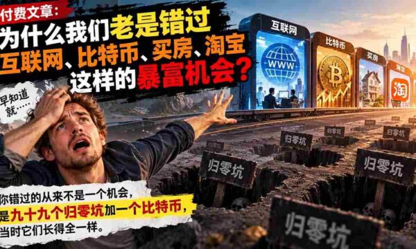揭秘：为何屡屡错失互联网、比特币、购房、淘宝等致富良机？