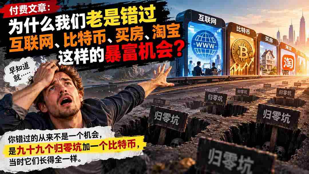 揭秘：为何屡屡错失互联网、比特币、购房、淘宝等致富良机？