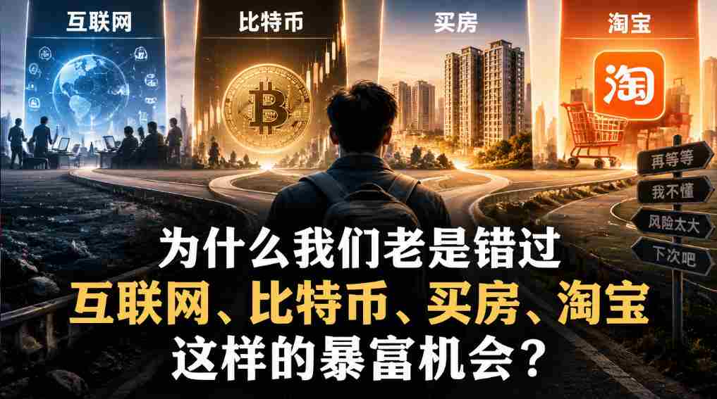 揭秘：为何屡次错失互联网、比特币、房地产、淘宝等致富良机？