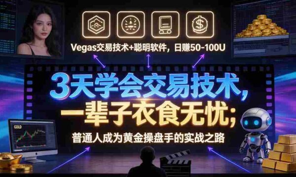三天精通“顺势交易法”，智能软件助力，新手轻松掌握市场动向，日赚30-100美元，长期稳定盈利
