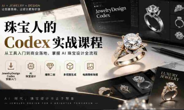 珠宝设计师的实战秘籍：从Codex安装到AI设计，爆款创意与多视角海报制作全攻略