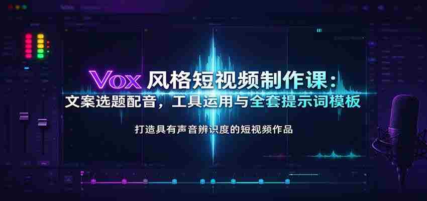 Vox风格短视频制作课：文案选题配音，工具运用与全套提示词模板