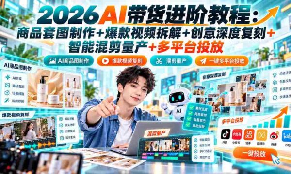2026年AI助力带货技巧揭秘：商品美图打造+热门视频解析+原创设计深度还原+智能剪辑批量生产+跨平台推广策略