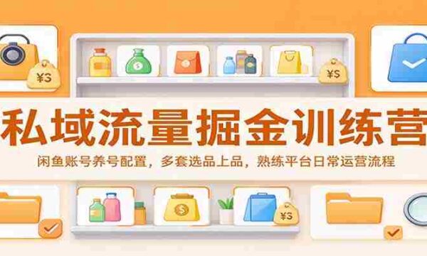 揭秘私域流量宝藏：闲鱼账号打造指南，精选多款热销商品，掌握平台运营精髓