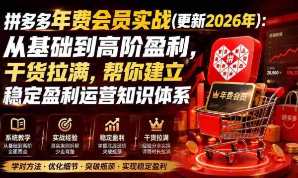 拼多多年度会员实操指南（更新至1009）：全方位解析从入门到精通的盈利策略，精华满满，构建稳固的盈利知识架构