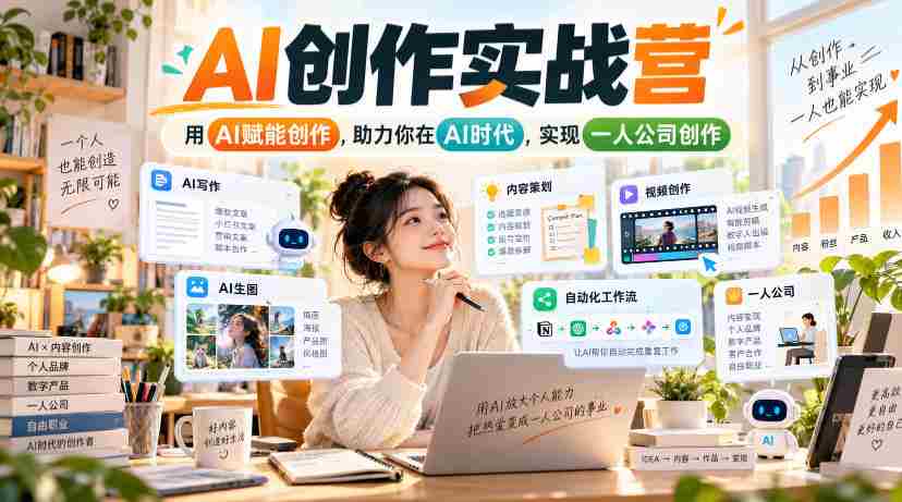 AI赋能创作训练营：打造个人创意工作室，引领AI时代独立创作潮流