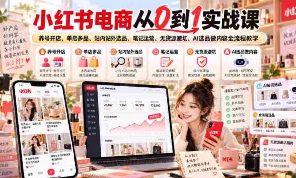 揭秘小红书电商崛起之路：从零开始，打造爆款笔记，掌握全链路运营技巧