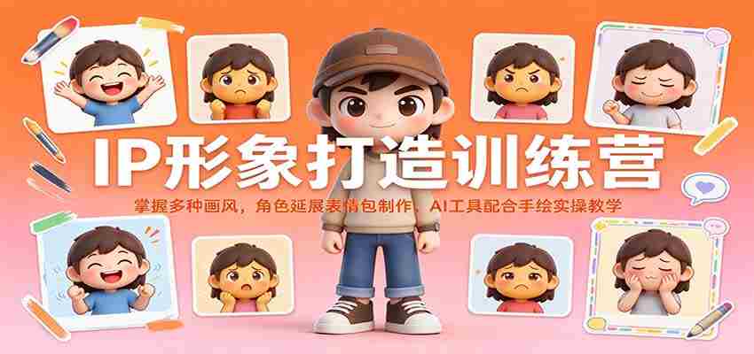 全方位IP形象塑造班：解锁多样绘画风格，打造角色表情包，AI辅助与手绘实践一网打尽