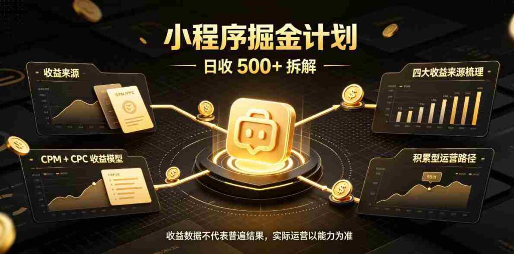 揭秘：日进斗金的小程序推广攻略，腾讯官方保障收益，高客户留存，持续稳定获利