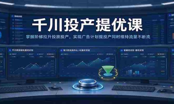 千川全新升级课程：高效提升广告投放转化，平衡流量与投产比，助力广告策略双丰收