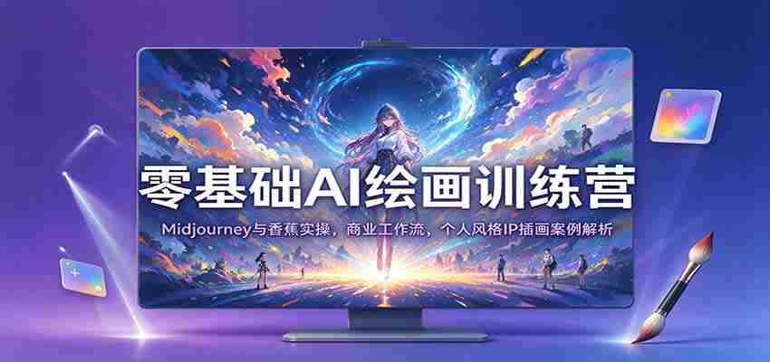 零基础AI绘画训练营：Midjourney与香蕉实操，商业工作流，个人风格IP插画案例解析