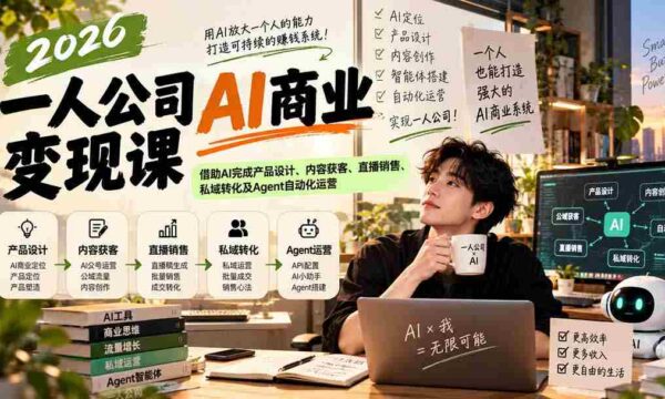 2026独企AI盈利秘籍：AI助力打造产品、吸粉揽客、直播成交、私域转化与智能客服运营