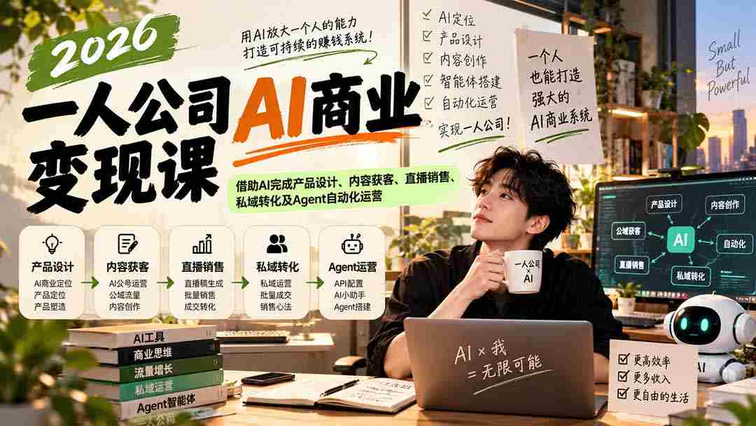 2026独企AI盈利秘籍：AI助力打造产品、吸粉揽客、直播成交、私域转化与智能客服运营
