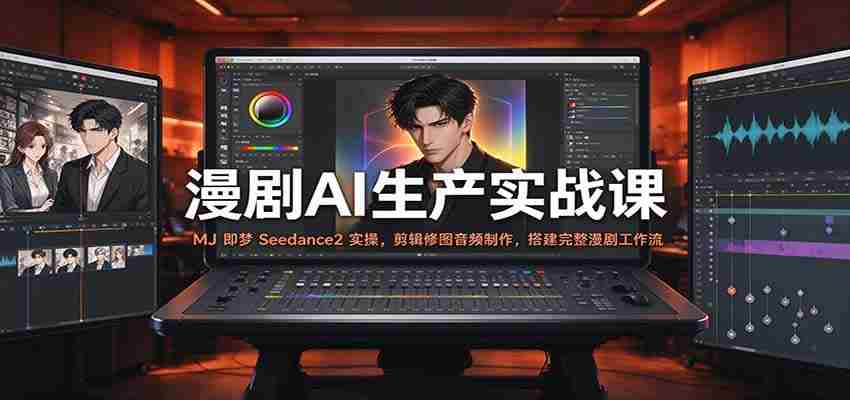 漫剧AI生产实战课：MJ 即梦 Seedance2 实操，剪辑修图音频制作，搭建完整漫剧工作流