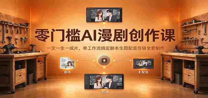 零门槛AI漫剧创作课：一文一生一成片，单工作流搞定脚本生图配音剪辑全套制作