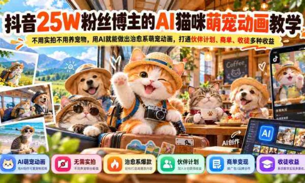 AI助力抖音达人打造25万粉丝萌宠动画：无需实拍与养宠，一招解锁商业盈利新路径