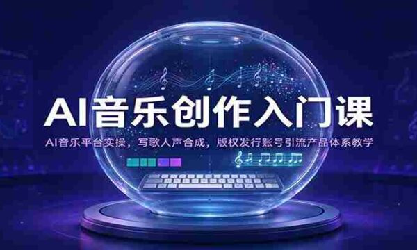 开启AI音乐创作之旅：实操AI音乐平台，人声合成技巧，版权发行与账号运营全攻略