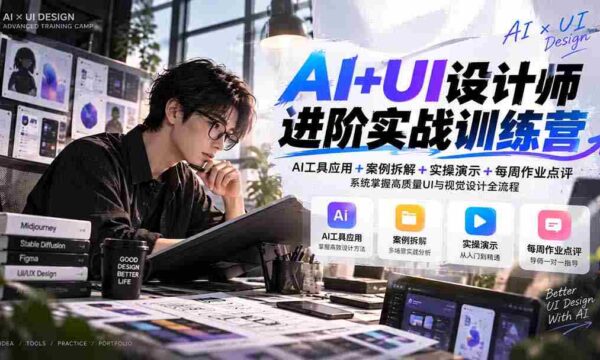 纯享版】AI与UI设计高手班第四季：深度解析AI工具，案例剖析，实战演练，作业精评，解锁UI视觉设计全技能