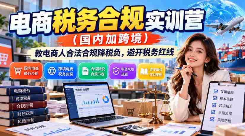 电商税务规范培训营：助力国内跨境电商合法减税，安全绕过税务风险边界