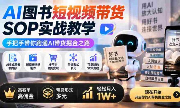 揭秘AI图书短视频带货攻略：全方位实操教程，助你轻松月入过万，多渠道高收益，一招掌握AI掘金秘籍