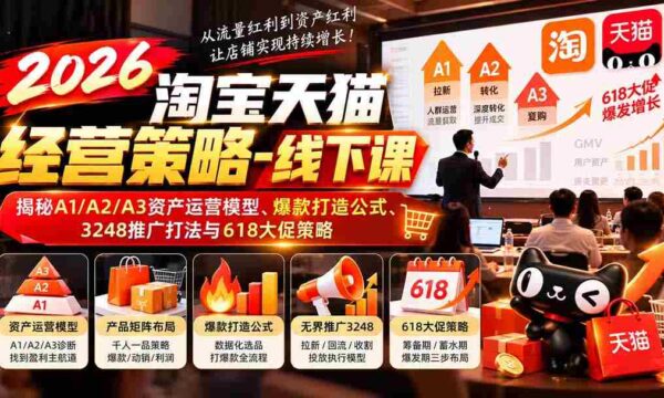 2026年淘宝天猫实战攻略：深度解析资产运营秘诀、爆款打造方程式、全方位推广技巧及618促销战略