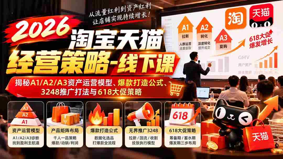 2026年淘宝天猫实战攻略：深度解析资产运营秘诀、爆款打造方程式、全方位推广技巧及618促销战略