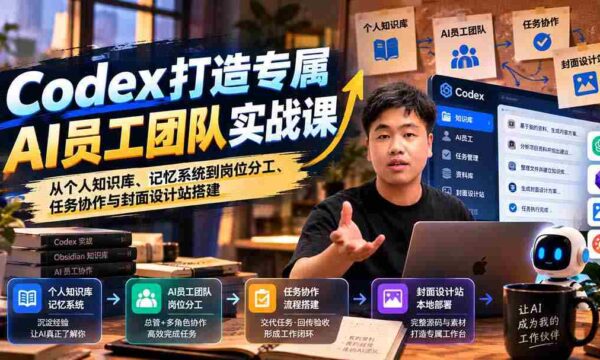零水印】Codex定制AI团队实战教程：构建个人知识库、优化记忆系统及岗位协作与封面设计平台搭建