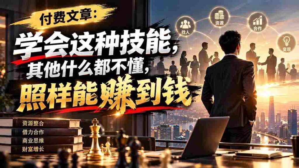 付费文章：学会这种技能，其他什么都不懂，照样能賺到钱