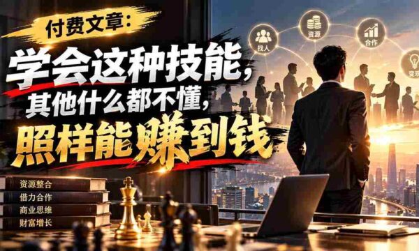付费文章：学会这种技能，其他什么都不懂，照样能賺到钱