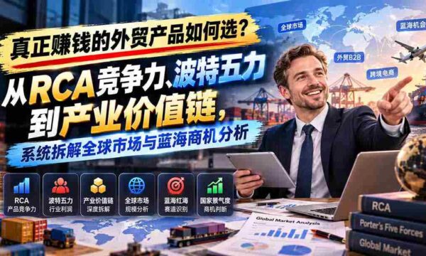 揭秘外贸B2B盈利利器：RCA竞争力解析、波特五力模型应用，全方位解析全球市场及产业价值链商机