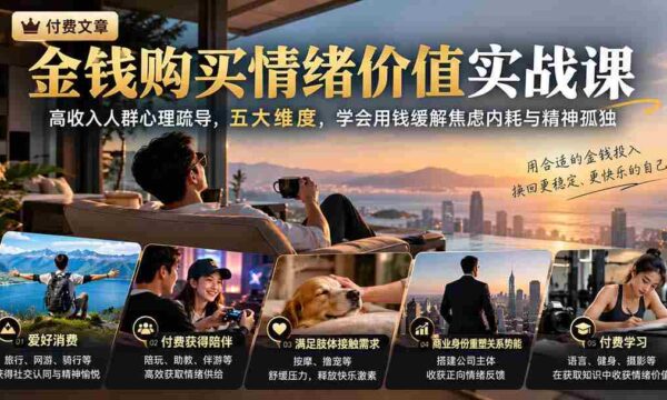 解锁情绪价值投资之道：高净值人士心理调适秘籍，五大策略，巧用金钱消解焦虑与心灵寂寞