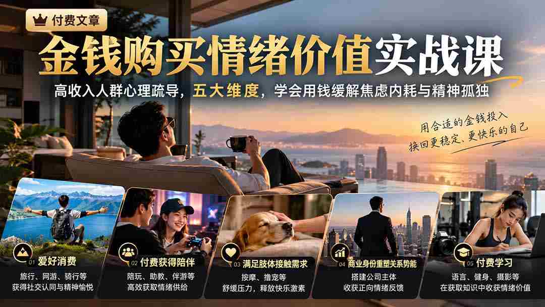 解锁情绪价值投资之道：高净值人士心理调适秘籍，五大策略，巧用金钱消解焦虑与心灵寂寞