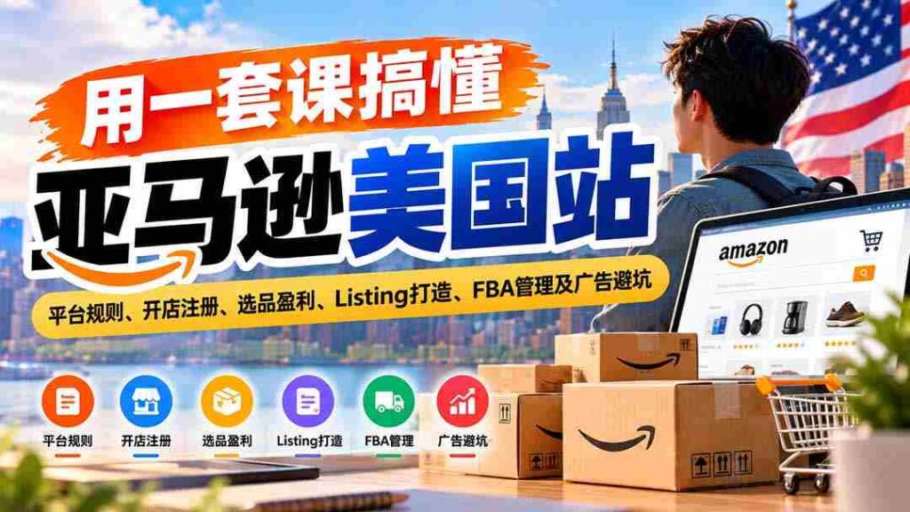 全方位掌握亚马逊美国市场：解读平台准则、店铺开设指南、精选商品赢利策略、优质Listing制作、FBA运营技巧及广告投放风险规避