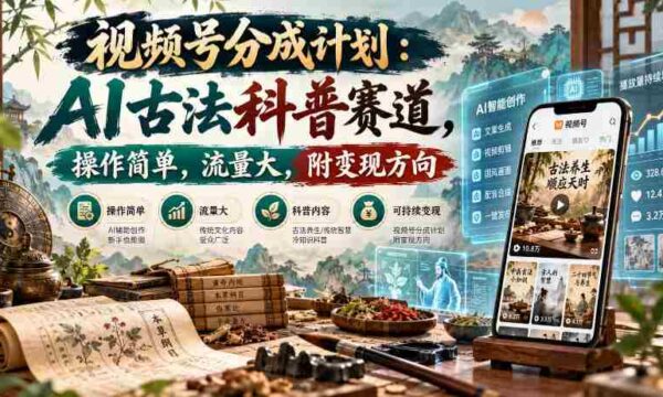 AI古法科普热潮来袭，视频号分成新玩法，操作便捷流量丰，揭秘盈利新路径
