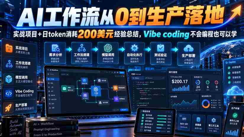 探索AI工作流从无到有：实战项目助力，仅需每日200美元，Vibe coding让编程小白也能驾驭