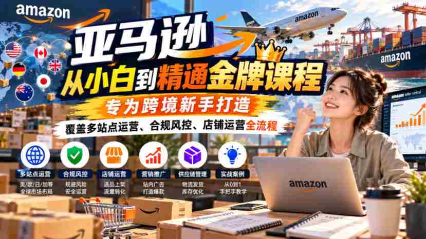 解锁跨境电商高手之路：亚马逊小白进阶指南，全面解析多平台运营、合规策略与店铺管理全链条