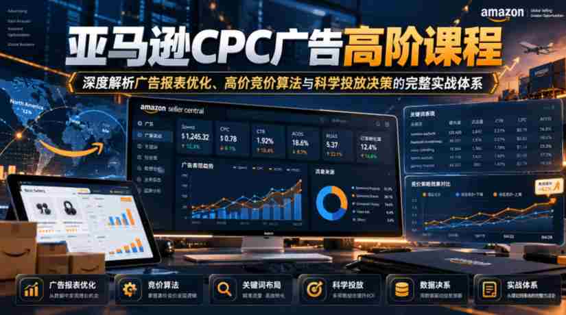 揭秘亚马逊CPC广告精英课程：全方位解析报表优化策略、顶级竞价算法及精准投放决策实战指南