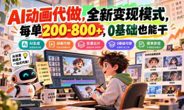 探秘AI动画制作新商机：无门槛创业，单价200至800，开启盈利新篇章