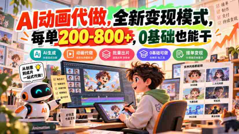 探秘AI动画制作新商机：无门槛创业，单价200至800，开启盈利新篇章