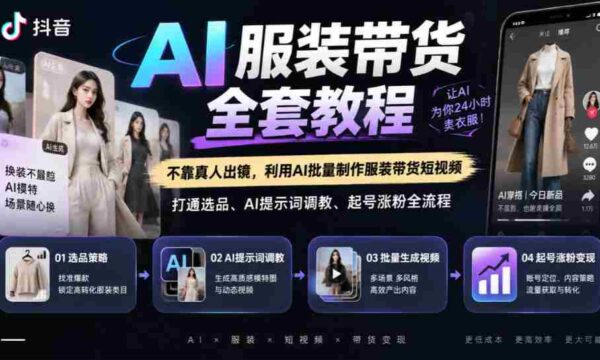 揭秘抖音AI服装直播攻略：无需真人，AI技术打造爆款短视频，涵盖选品、AI关键词优化、账号运营全方位教学