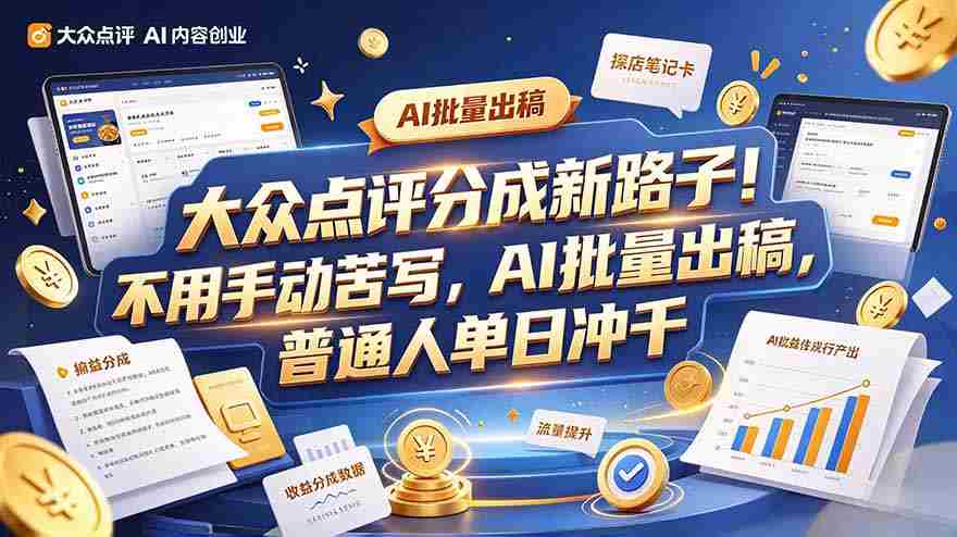 探索大众点评副业新趋势：巧用工具提升效率，轻松批量记笔记，每日收入轻松破千